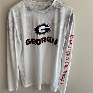 Georgia Bulldogs White Long Sleeve Shirt real tree fishing size medium
